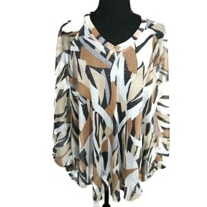 ANNALEE + HOPE Abstract Blouse Top Women's Size Large NWT